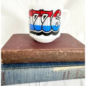 Bicentennial mug, Federal milk glass, coffee mug, Americana decor